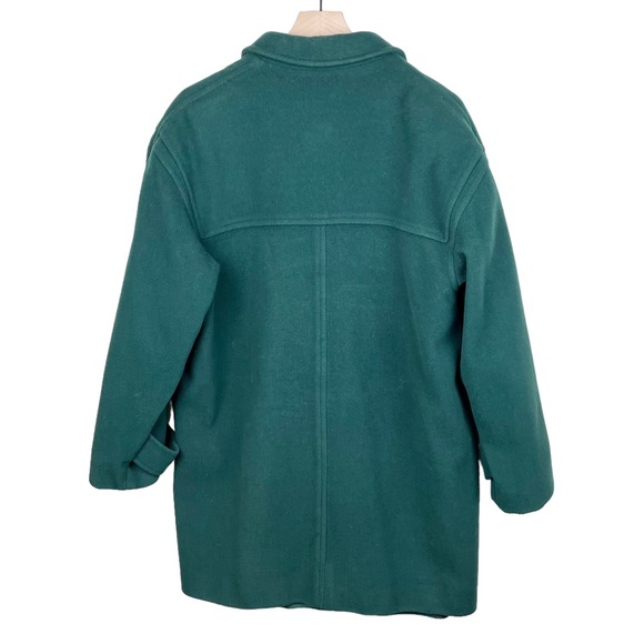 Vintage Eddie Bauer Duffle Coat Hunter Green Wooden Toggle Front Wool Jacket - Picture 2 of 11